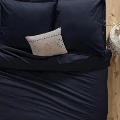 Taie d'oreiller en coton - bleu encre 63x63 cm - Atmosphera