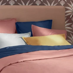 Taie d'oreiller en coton - bleu encre 63x63 cm - Atmosphera