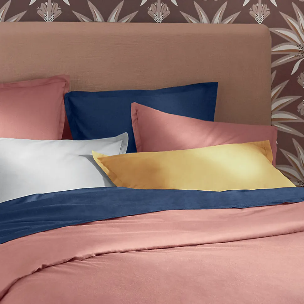 Taie d'oreiller en coton - bleu encre 63x63 cm - Atmosphera