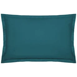Taie d'oreiller en coton - bleu canard 50x70 cm - Atmosphera