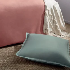 Taie d'oreiller en coton - vert céladon 63x63 cm - Atmosphera