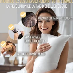 Taie d'oreiller en pure soie de mûrier 50x70 - INPHYSIO