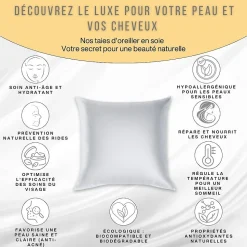 Taie d'oreiller en pure soie de mûrier 50x70 - INPHYSIO