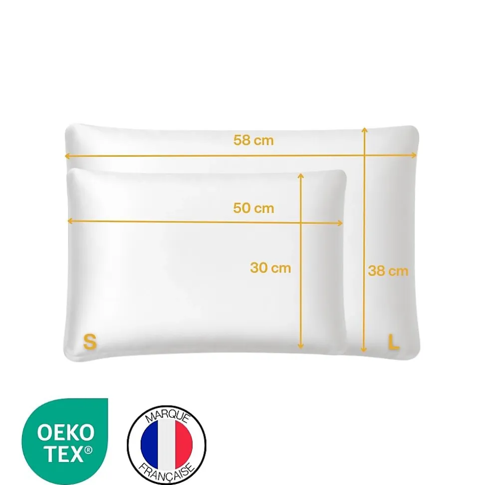 Taie d'oreiller en satin pour oreiller extra plat l - 58x38x7 - INPHYSIO