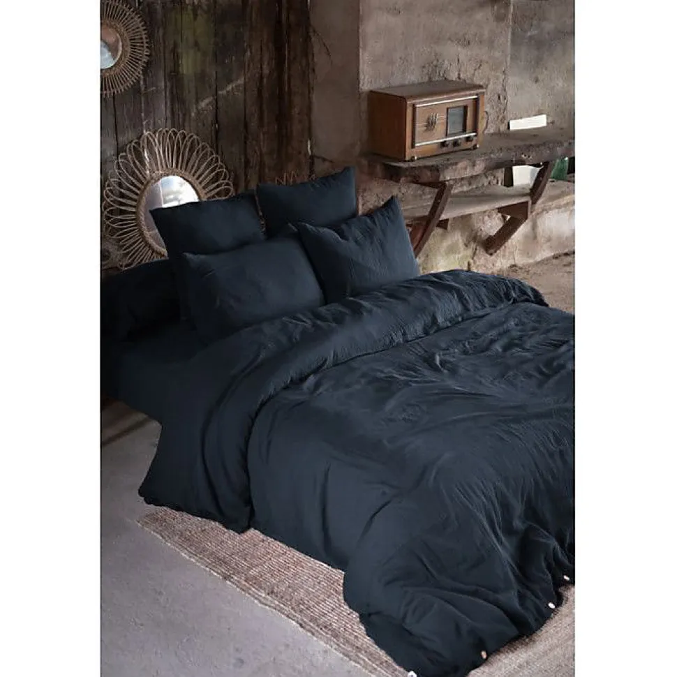 Taie d'oreiller "Gaïa" 60 x 60 cm & 50 x 70 cm "Gaze de Coton" - Gaïa Minuit - 50 x 70 cm