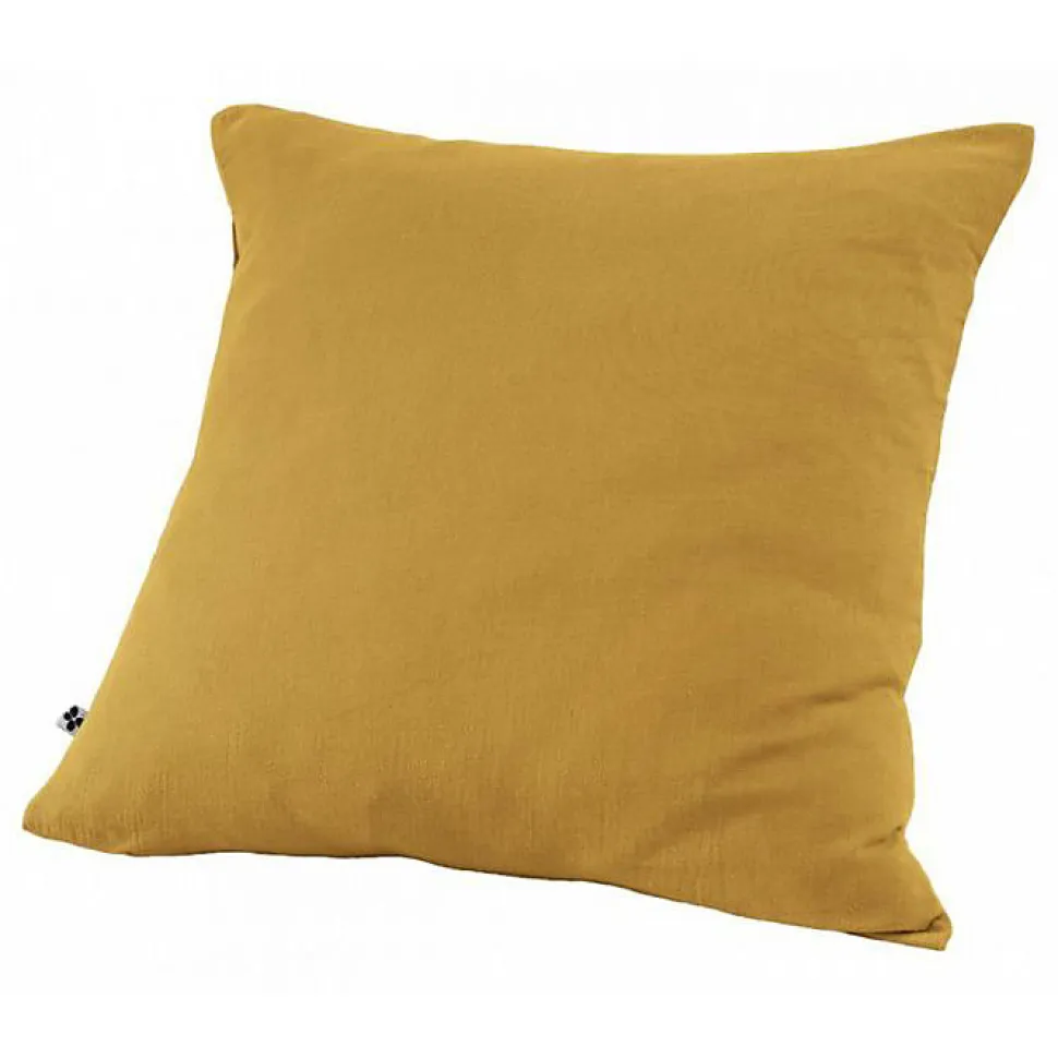 Taie d'oreiller "Gaïa" 60 x 60 cm & 50 x 70 cm "Gaze de Coton" - Gaïa Safran - 60 x 60 cm