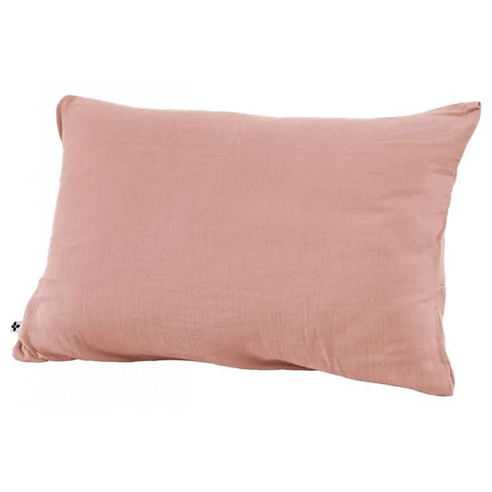 Taie d'oreiller "Gaïa" 60 x 60 cm & 50 x 70 cm "Gaze de Coton" - Gaïa Rose Pêche - 50 x 70 cm