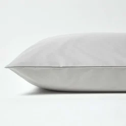 Taie d'oreiller gris acier 100% coton égyptien 200 fils, 40x80 cm - HOMESCAPES