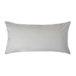 Taie d'oreiller gris acier 100% coton égyptien 200 fils, 40x80 cm - HOMESCAPES