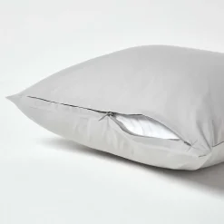 Taie d'oreiller gris acier 100% coton égyptien 200 fils, 40x40 cm - HOMESCAPES