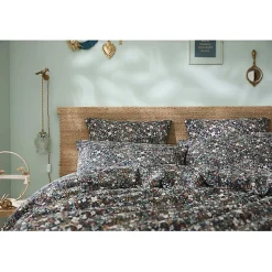 Taie d'oreiller imprimée "Capucine" 60 x 60 cm & 50 x 70 cm "Gaze de Coton" - Capucine Minuit - 50 x 70 cm