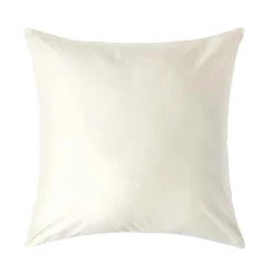 Taie d'oreiller ivoire en satin de coton égyptien 1000 fils, 80x80 cm - HOMESCAPES