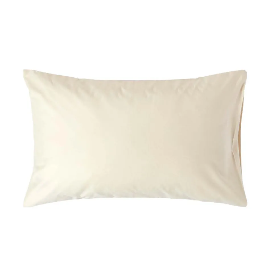 Taie d'oreiller ivoire en satin de coton égyptien 1000 fils, 50x75 cm - HOMESCAPES