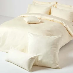 Taie d'oreiller ivoire en satin de coton égyptien 1000 fils, 50x75 cm - HOMESCAPES