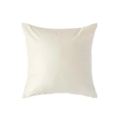 Taie d'oreiller ivoire en satin de coton égyptien 1000 fils, 40x40 cm - HOMESCAPES