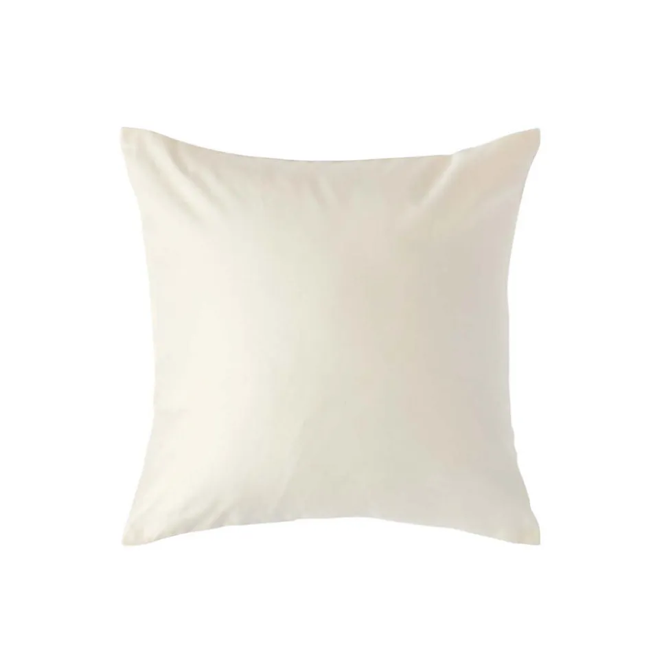 Taie d'oreiller ivoire en satin de coton égyptien 1000 fils, 40x40 cm - HOMESCAPES