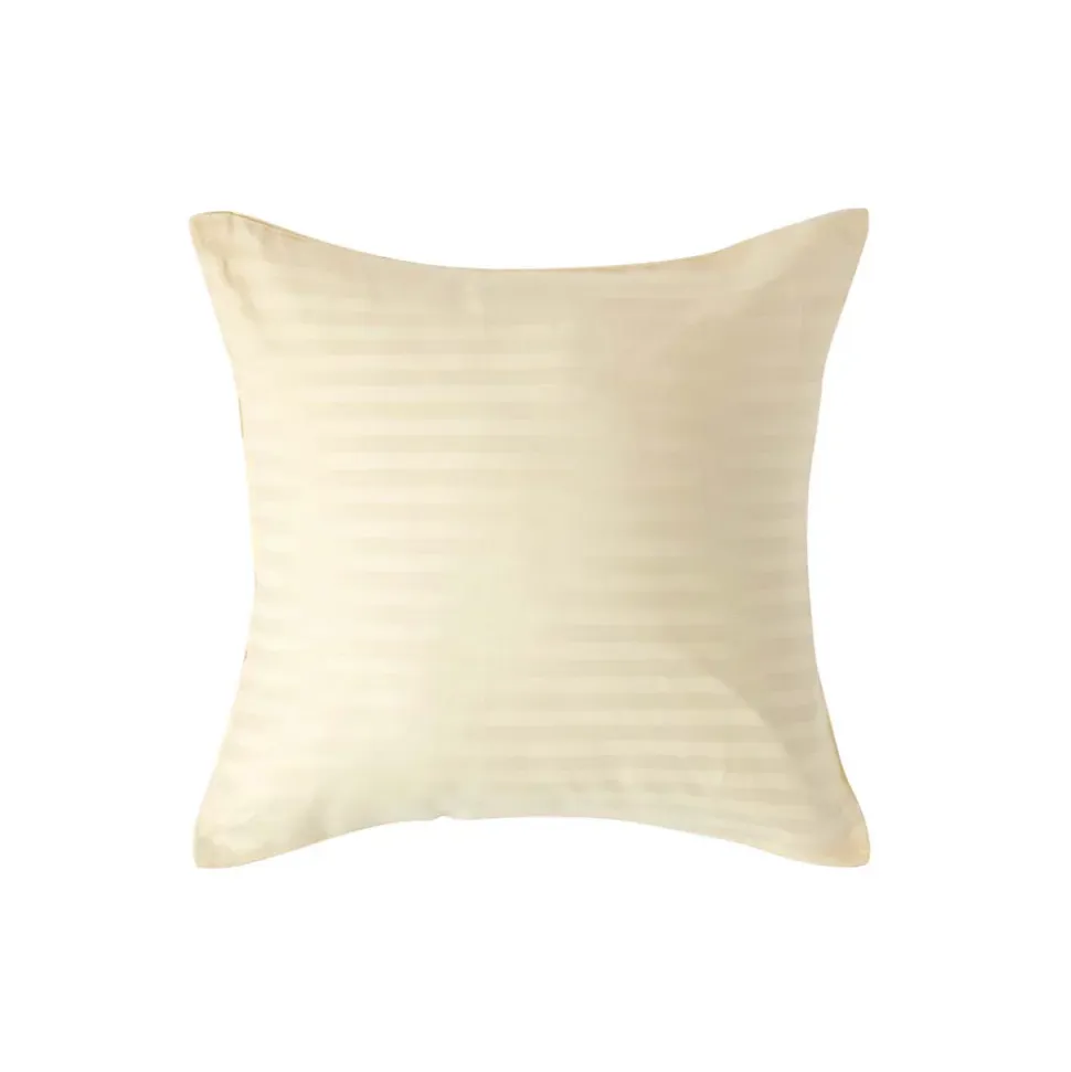 Taie d'oreiller jaune pastel satin rayé en coton égyptien 330 fils, 40x40 cm - HOMESCAPES
