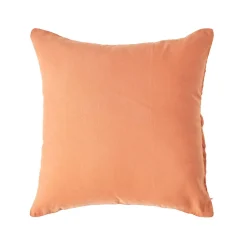 Taie d'oreiller orange en lin lavé, 60x60 cm - HOMESCAPES