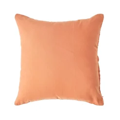 Taie d'oreiller orange en lin lavé, 80x80 cm - HOMESCAPES