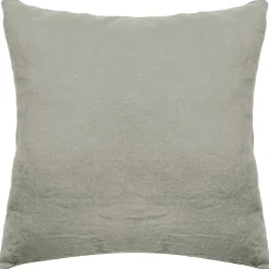 Taie d'oreiller PALACE pur coton lavé 65x65 cm uni vert laurier