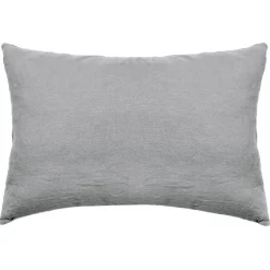 Taie d'oreiller PALACE pur coton lavé 50x70 cm uni gris acier