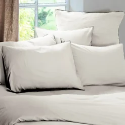 Taie d'oreiller PALACE pur coton lavé 50x70 cm uni beige naturel