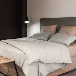 Taie d'oreiller PALACE pur coton lavé 50x70 cm uni beige nacre