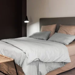 Taie d'oreiller PALACE pur coton lavé 50x70 cm uni blanc neige