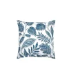 Taie d'39oreiller percale de coton motif feuillage 63x63cm