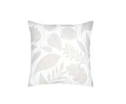 Taie d'39oreiller percale de coton motif feuillage 63x63cm