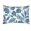 Taie d'39oreiller percale de coton motif feuillage 50x70cm