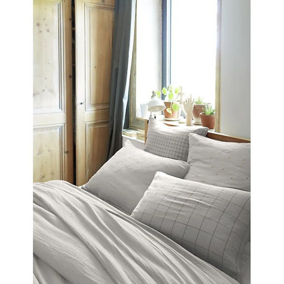 Taie d'oreiller Pois Doré Déco "Gaïa Chic" 60 x 60 cm & 50 x 70 cm "Gaze de Coton" - Gaïa Chic Nuage - 60 x 60 cm