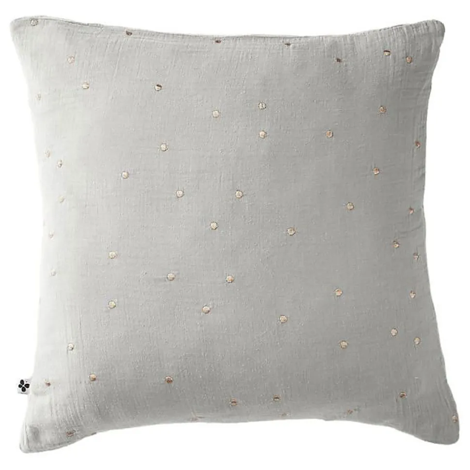 Taie d'oreiller Pois Doré Déco "Gaïa Chic" 60 x 60 cm & 50 x 70 cm "Gaze de Coton" - Gaïa Chic Nuage - 60 x 60 cm