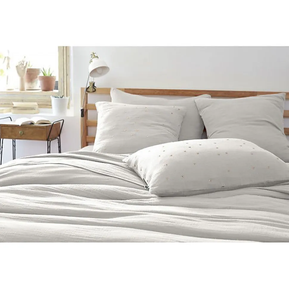 Taie d'oreiller Pois Doré Déco "Gaïa Chic" 60 x 60 cm & 50 x 70 cm "Gaze de Coton" - Gaïa Chic Nuage - 60 x 60 cm