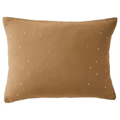 Taie d'oreiller Pois Doré Déco "Gaïa Chic" 60 x 60 cm & 50 x 70 cm "Gaze de Coton" - Gaïa Chic Camel - 50 x 70 cm