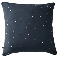 Taie d'oreiller Pois Doré Déco "Gaïa Chic" 60 x 60 cm & 50 x 70 cm "Gaze de Coton" - Gaïa Chic Minuit - 60 x 60 cm