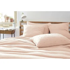 Taie d'oreiller Pois Doré Déco "Gaïa Chic" 60 x 60 cm & 50 x 70 cm "Gaze de Coton" - Gaïa Chic Guimauve - 50 x 70 cm