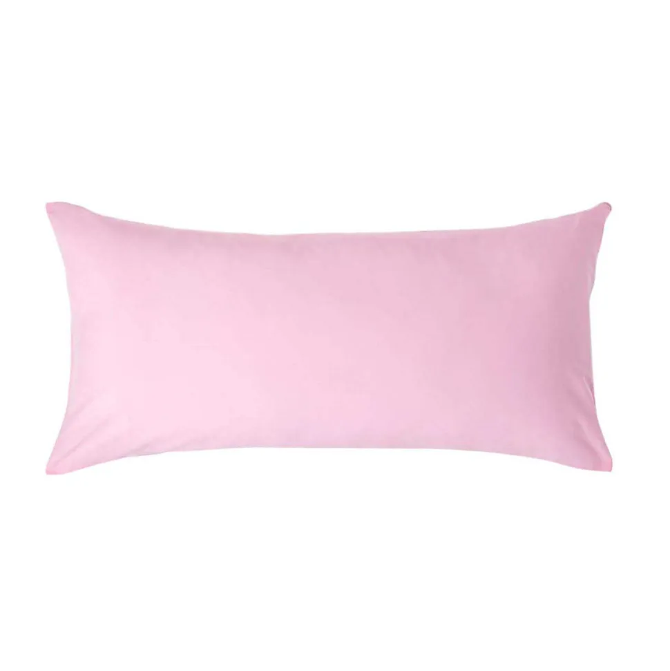 Taie d'oreiller rose 100% coton égyptien 200 fils, 40x80 cm - HOMESCAPES