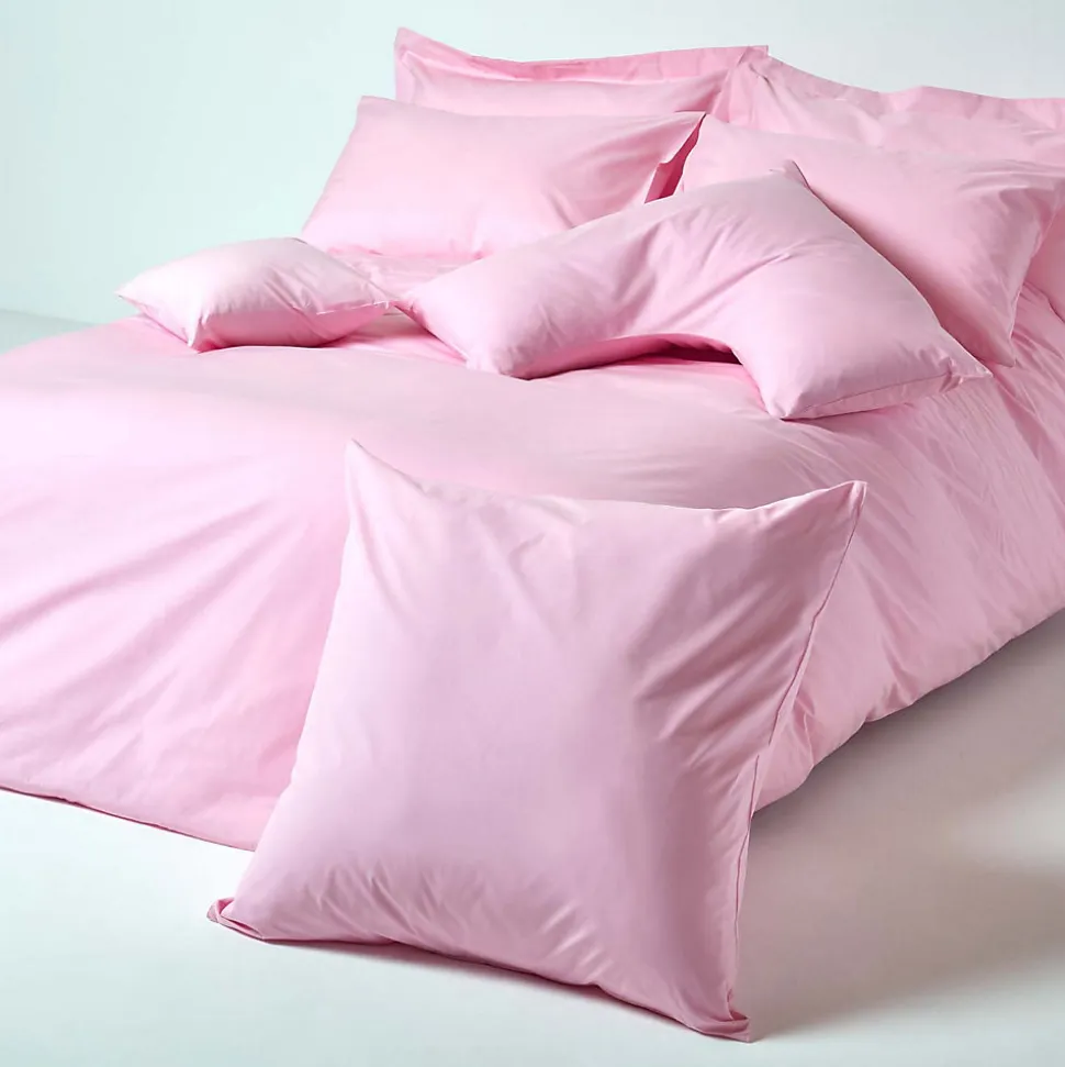 Taie d'oreiller rose 100% coton égyptien 200 fils, 40x80 cm - HOMESCAPES