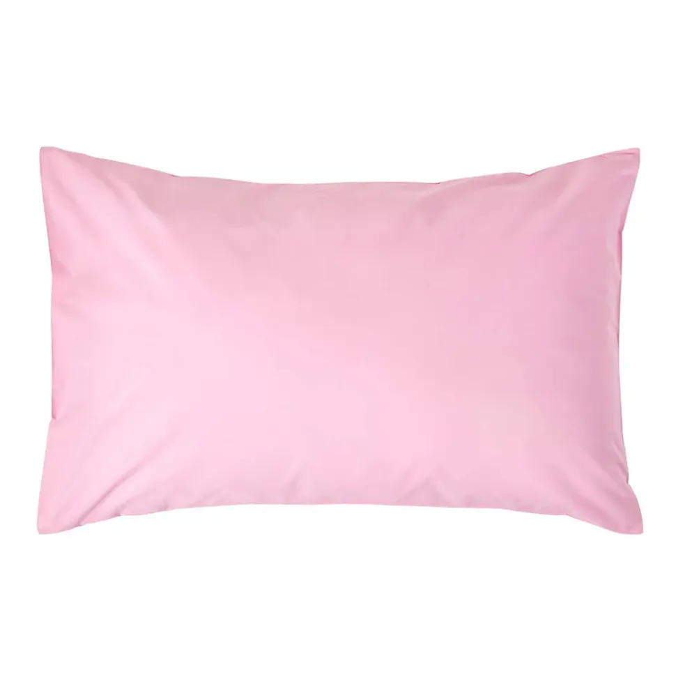 Taie d'oreiller rose 100% coton égyptien 200 fils, 50x75 cm - HOMESCAPES