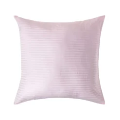 Taie d'oreiller rose satin rayé en coton égyptien 330 fils, 80x80 cm - HOMESCAPES
