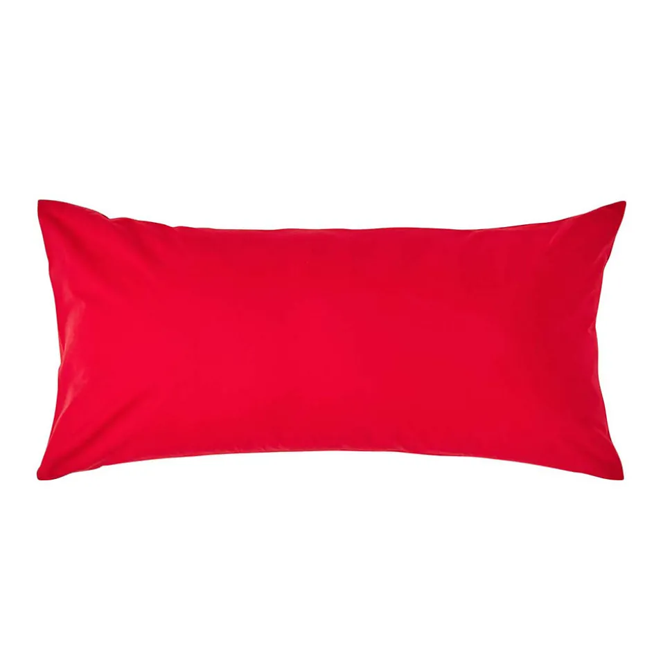 Taie d'oreiller rouge 100% coton égyptien 200 fils, 40x80 cm - HOMESCAPES