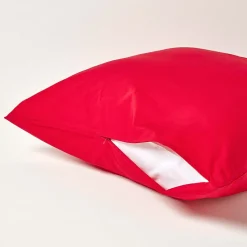 Taie d'oreiller rouge 100% coton égyptien 200 fils, 60x60 cm - HOMESCAPES