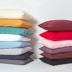 Taie d'oreiller rouge 100% coton égyptien 200 fils, 40x40 cm - HOMESCAPES