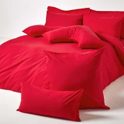 Taie d'oreiller rouge 100% coton égyptien 200 fils, 40x40 cm - HOMESCAPES