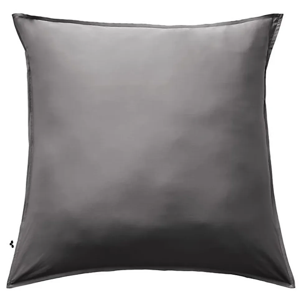 Taie d'oreiller "Salomé" Viscose de bambou 120 fils/cm² - Salomé Granit - 63 x 63 cm volant plat piqué