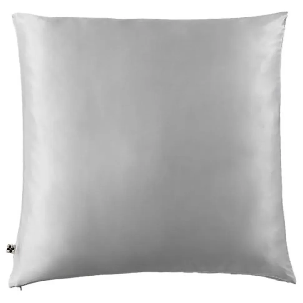 Taie d'oreiller "Soanne" Soie de mûrier l'Effet Papillon - Soanne Argent - Taie d'oreiller 63 x 63 cm