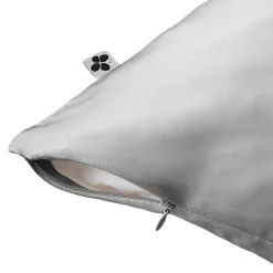 Taie d'oreiller "Soanne" Soie de mûrier l'Effet Papillon - Soanne Argent - Taie d'oreiller 63 x 63 cm