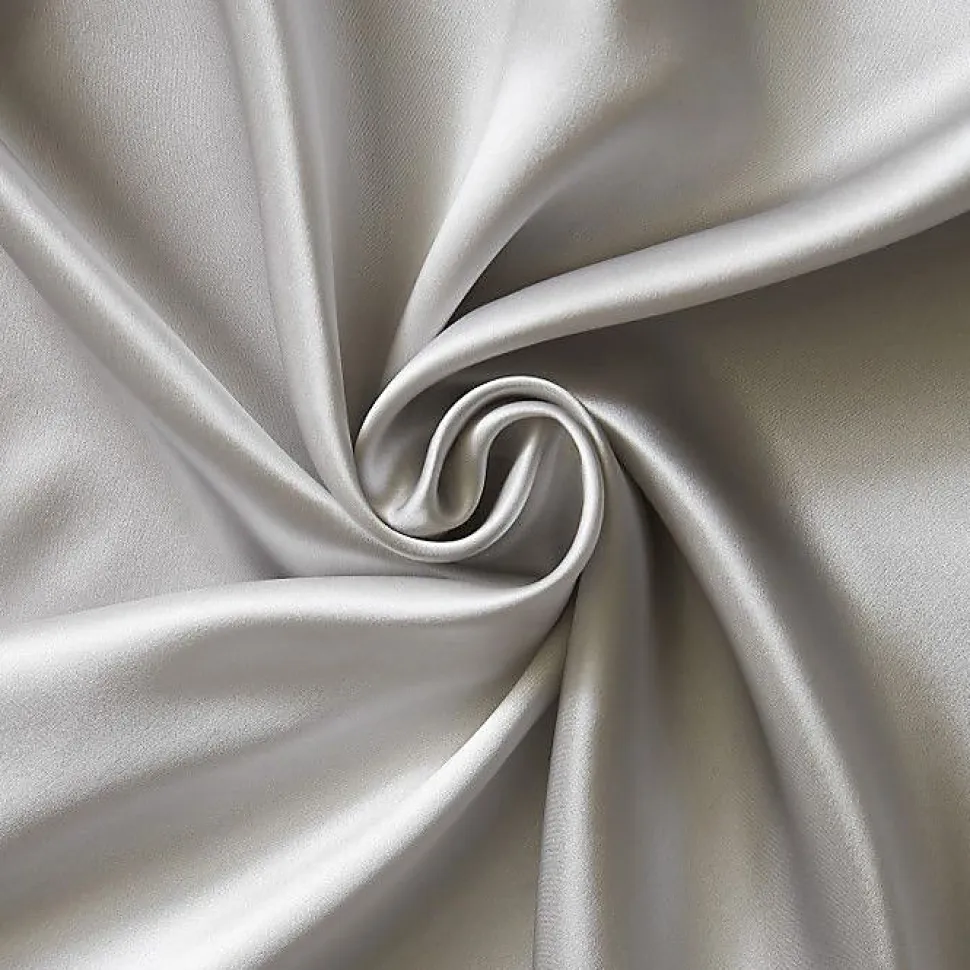 Taie d'oreiller "Soanne" Soie de mûrier l'Effet Papillon - Soanne Argent - Taie d'oreiller 63 x 63 cm