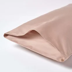 Taie d'oreiller taupe en satin de coton égyptien 1000 fils, 50x75 cm - HOMESCAPES